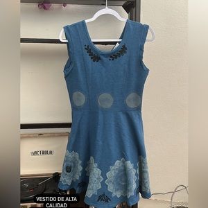 Hand Printed dress Collectible Medium, Made In Spain